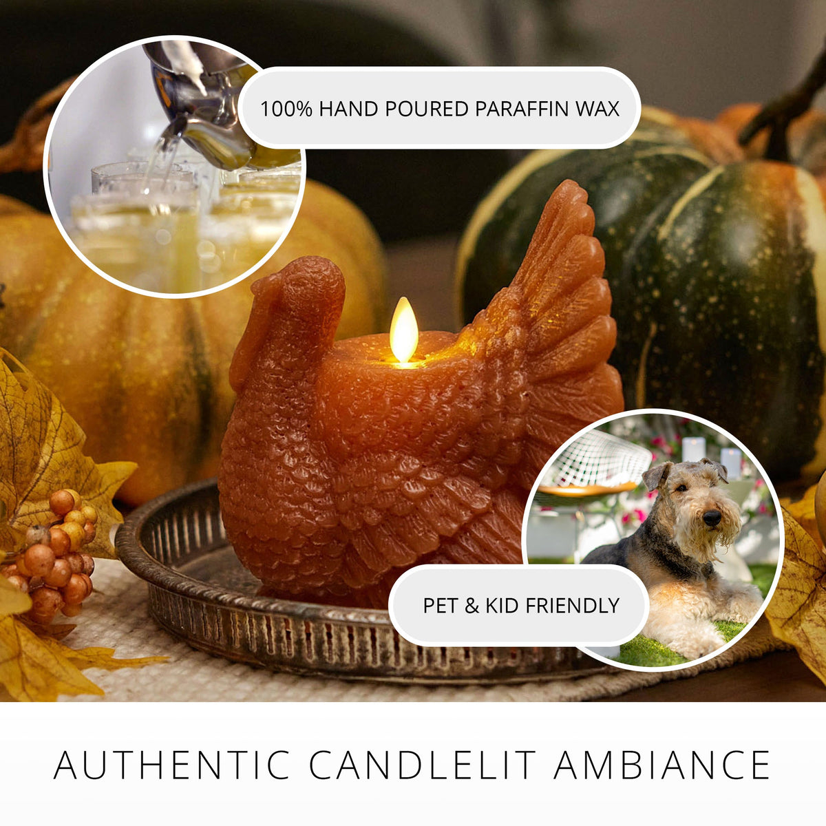 Flameless Candle, Adobe Turkey for Mantels, Entryways and Holiday Displays, Designed for Everyday Home Use image 6
