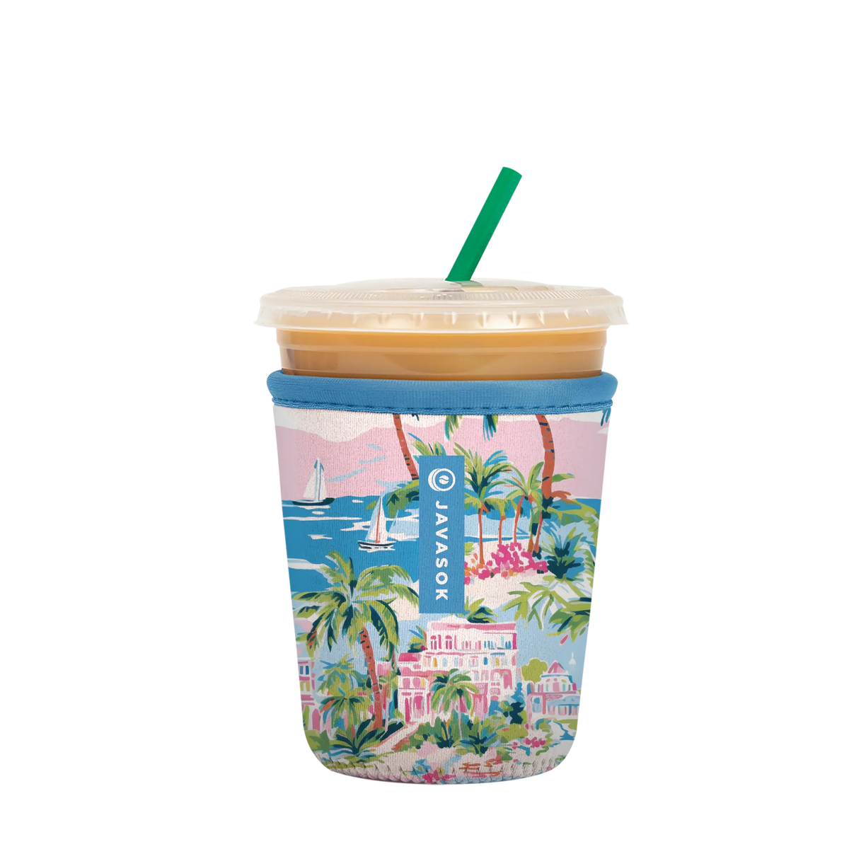 Reusable Cup Sleeve, Beachside Bliss, Lightweight Design, Neoprene Construction for Coffee Cups, Daily Commutes and Dry Hands image 6