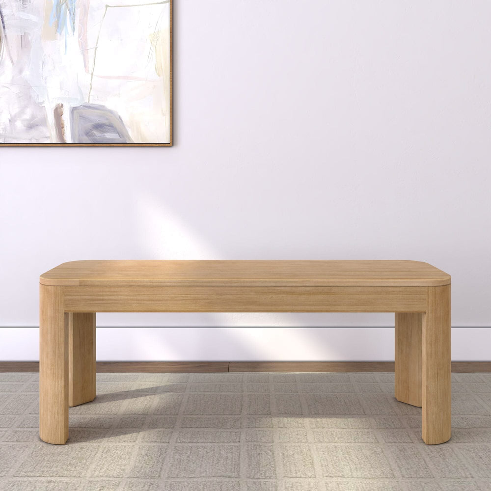 Dining Bench, Contour 46", Solid Wood Construction for Dining Rooms, Kitchen Tables and Everyday Seating, 2 Sizes and 3 Colors image 6