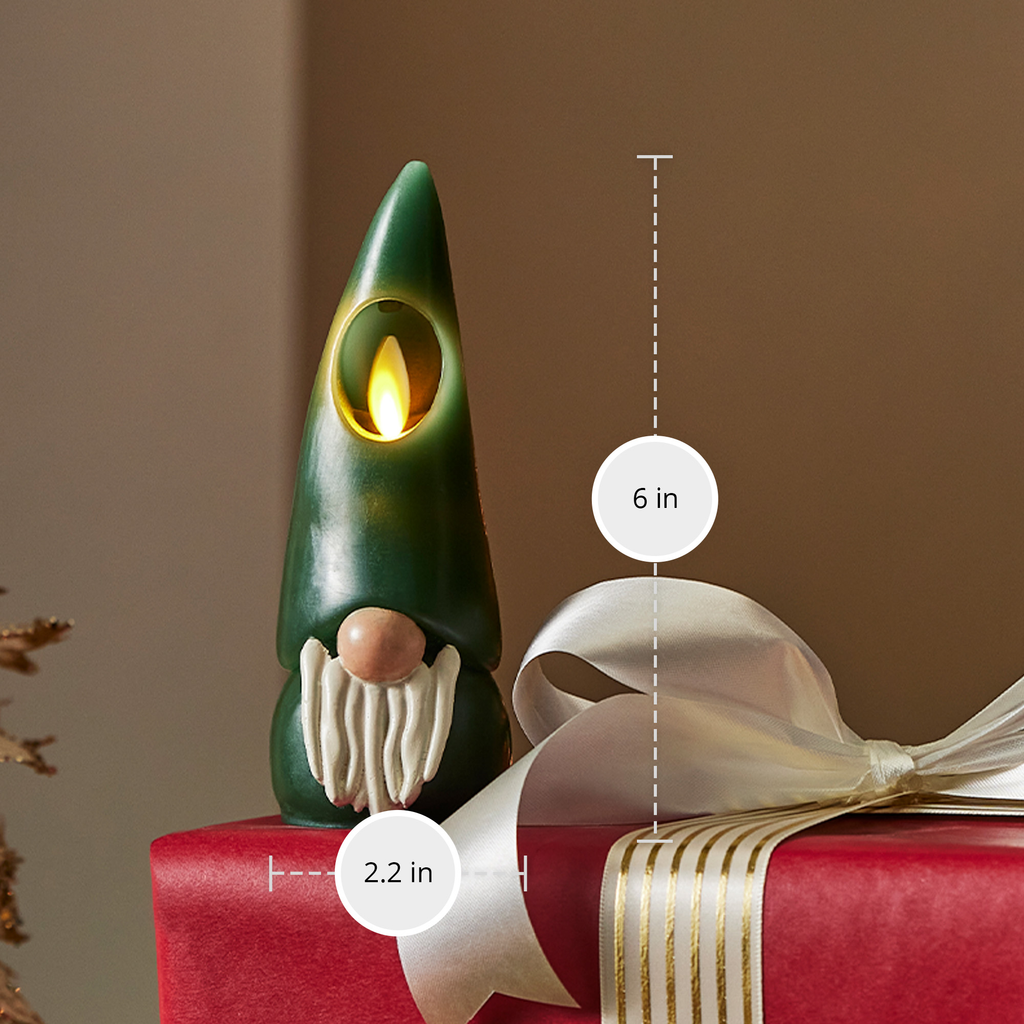 Flameless Candle, Green Gnome for Bedrooms, Living Rooms and Everyday Candlelight Ambience, 2 Size Options image 6