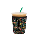 Reusable Cup Sleeve, Black English Garden Picnic, Neoprene Construction for Iced Coffee, Cold Drinks and Condensation Control image 6