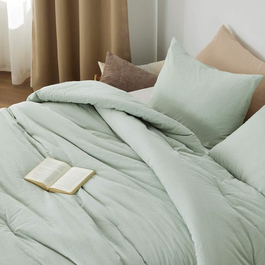 Bed Comforter, Prewashed Cotton Set for Year-Round Bedroom Comfort and Restful Sleep, 5 Sizes and 12 Colors image 6