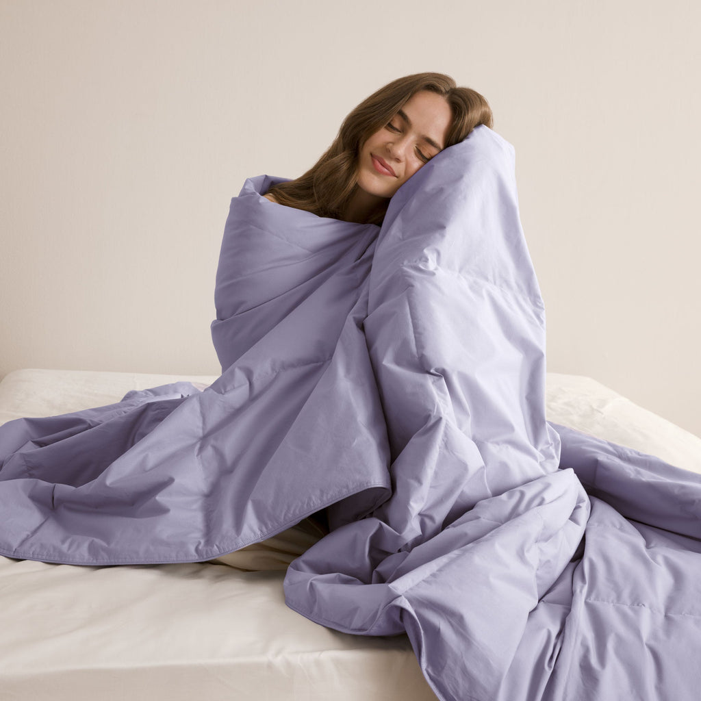 Down & Feather Comforter, Lightweight Organic Cotton for Everyday Bedding and Comfortable Sleep, 3 Sizes and 3 Colors image 6