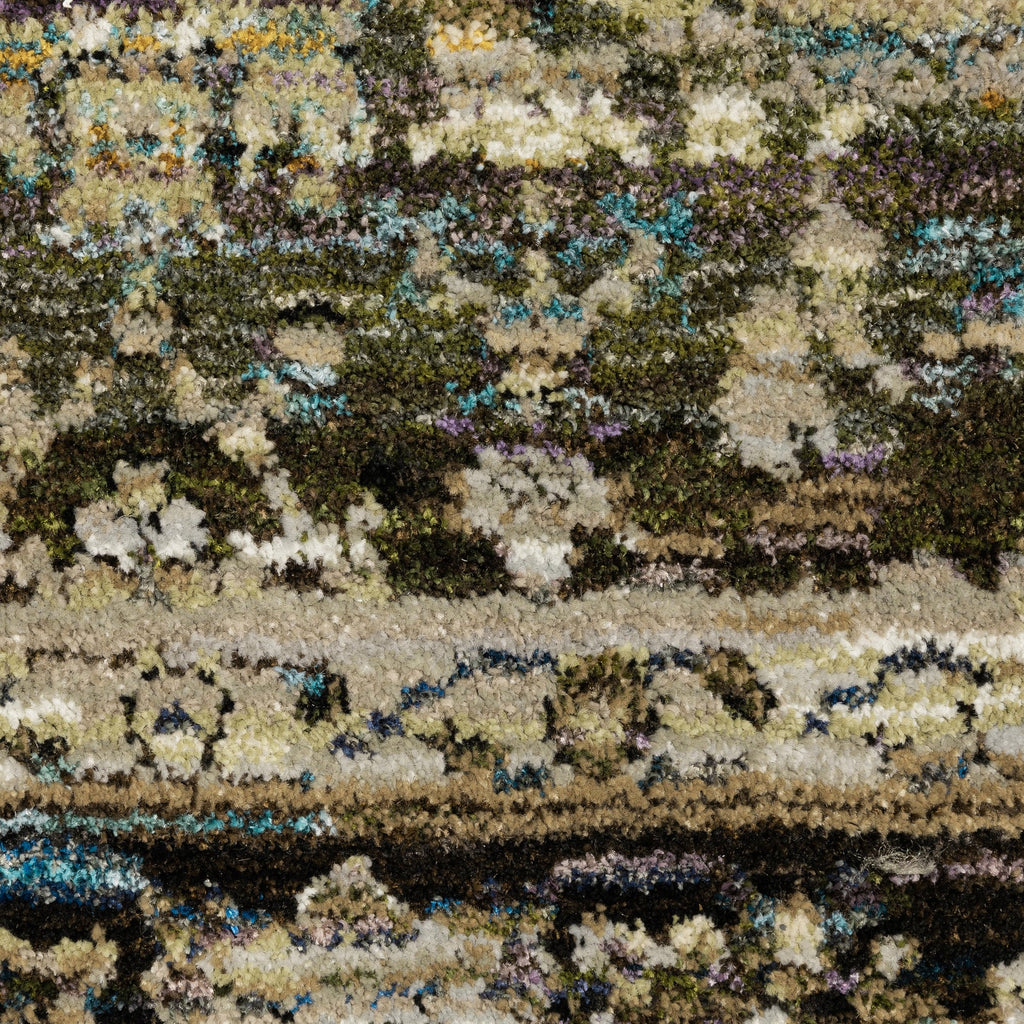Area Rug, Andorra 7125C Green Brown for Living Rooms, Bedrooms and Entryways, 11 Size Options image 6