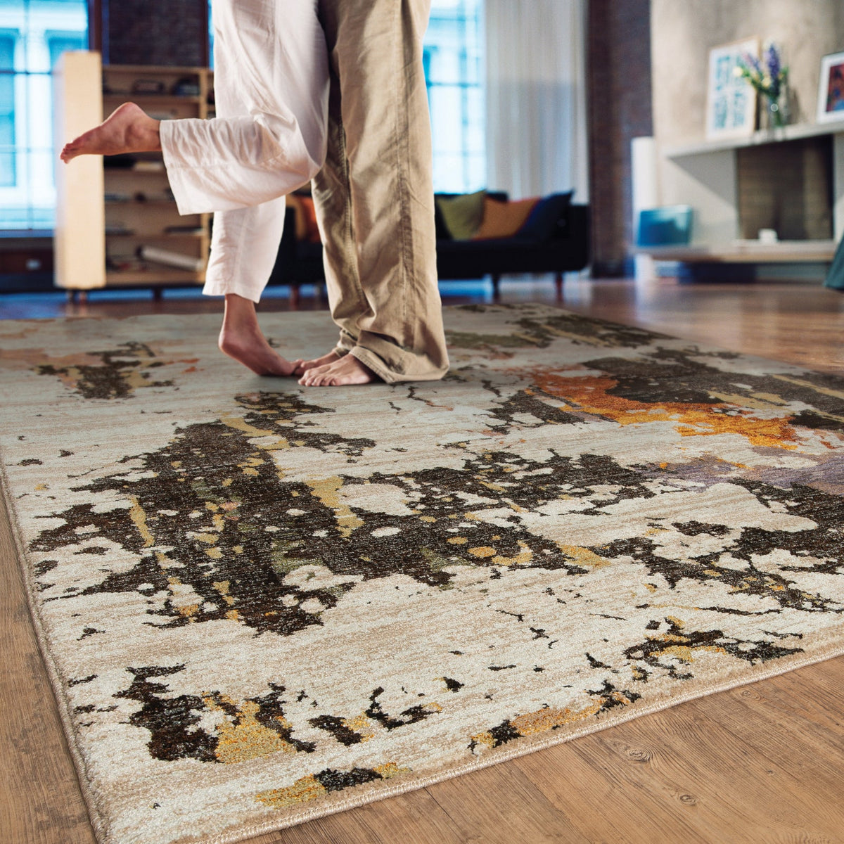 Area Rug, Evolution 7770J Beige Charcoal for Hallways, Dining Spaces and Home Decor, 11 Size Options image 6