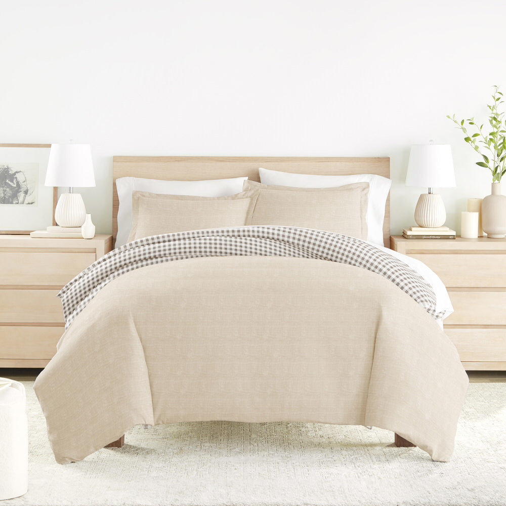 Duvet Cover Set, Gingham Check Pattern 3 Piece Reversible for Guest Rooms and Everyday Bedroom Styling image 6