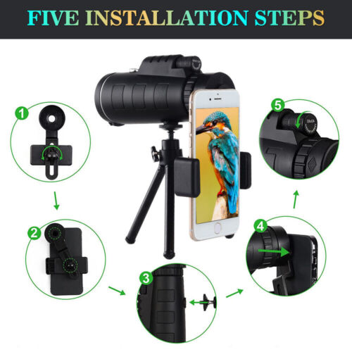 40x60 Zoom HD Monocular Telescope / Spotting Scope with BAK4 Prisms image 6