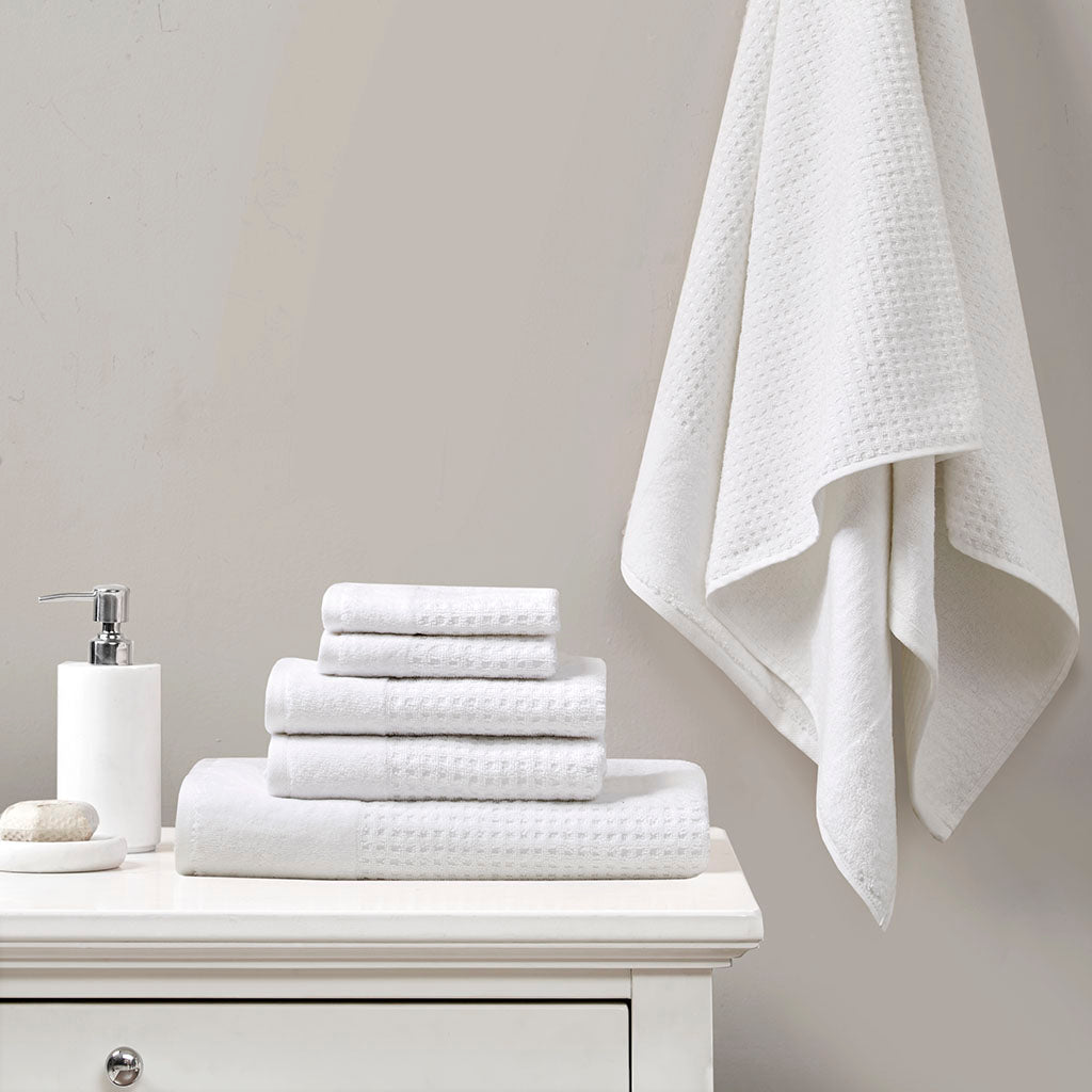 Bath Linen, Spa Waffle Cotton Waffle Jacquard, Lightweight Design, Machine-Washable Care for Home Bathrooms and Everyday Care image 6