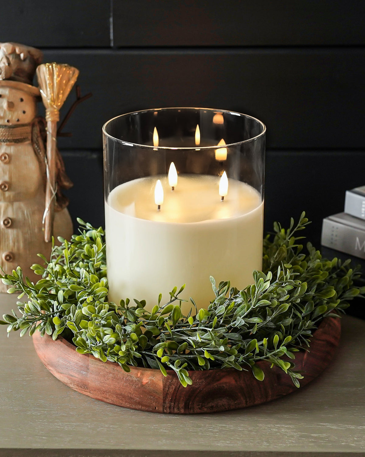 Decorative Candle, Flameless Triple Wick Glass for Entryways, Mantels and Everyday Home Ambience image 6