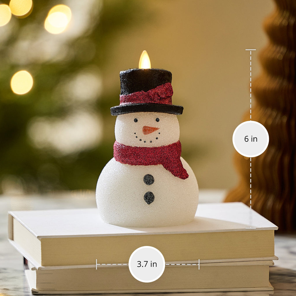 Flameless Candle, White Glitter Snowgirl for Bedrooms, Living Rooms and Everyday Candlelight Ambience image 6