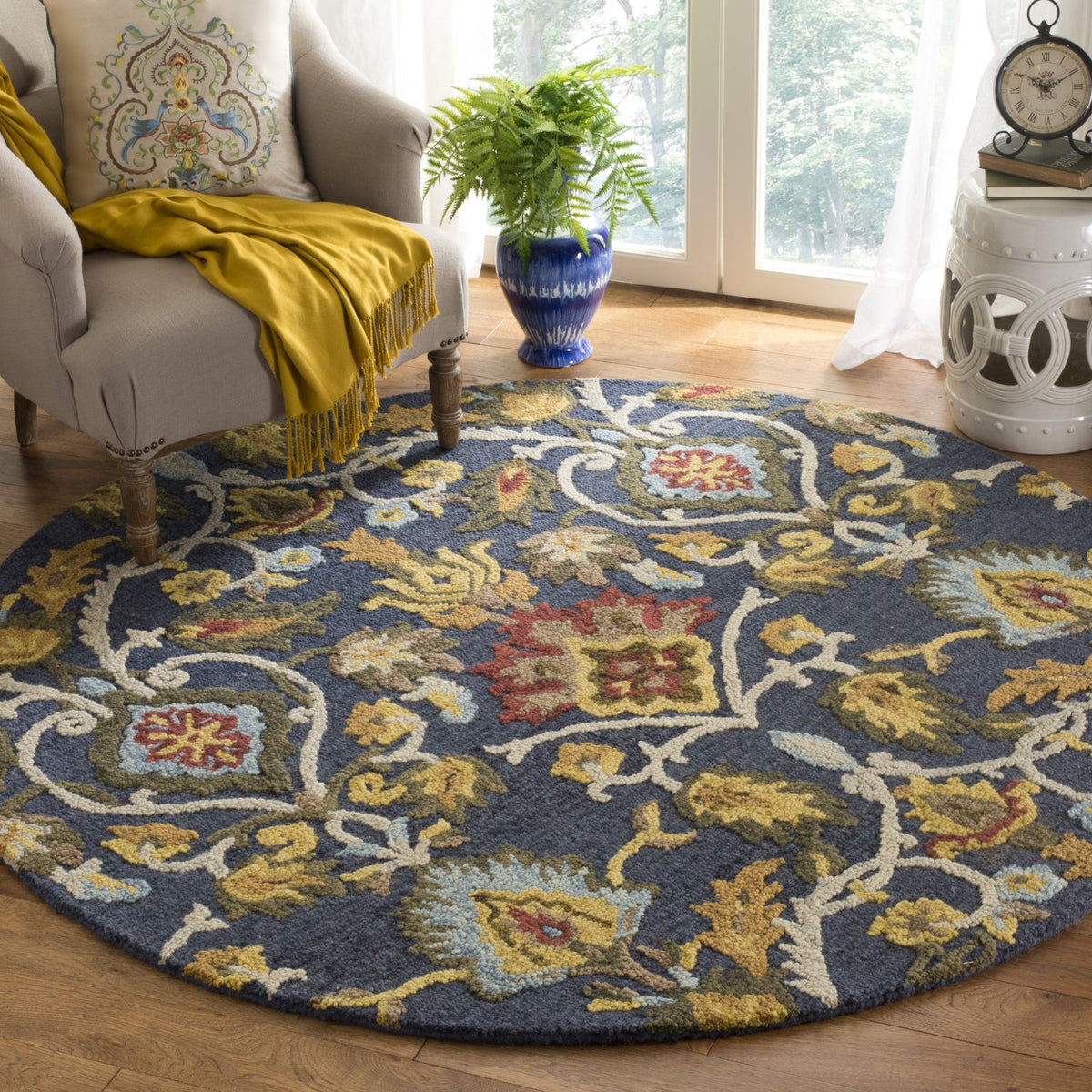 Area Rug, Blossom 402 Navy Multi for Living Rooms, Bedrooms and Entryways, 16 Size Options image 6