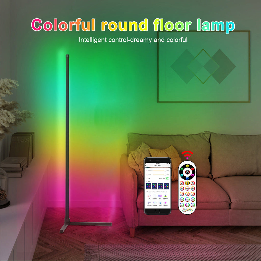 Home Lighting, Modern RGB Corner Floor Lamp GT050 for Desks, Side Tables and Warm Room Lighting, 2 style Options image 6