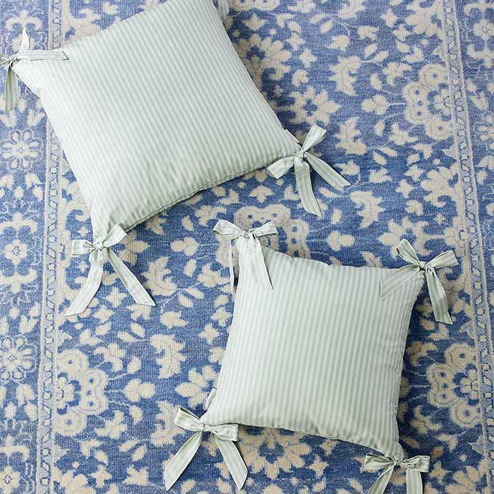 Decorative Pillow Cover Set, Noelle Bow in Wintergreen for Sofas, Beds and Living Room Accents, 3 Size Options image 6