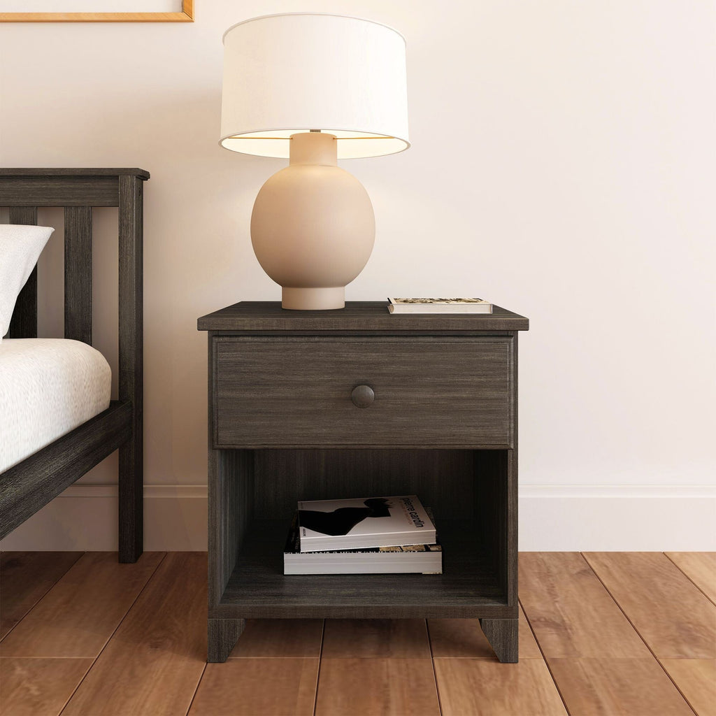 Nightstand, Classic with Shelf, Solid Wood Construction for Bedside Storage, Bedroom Organization and Guest Rooms, 3 Color Options image 6