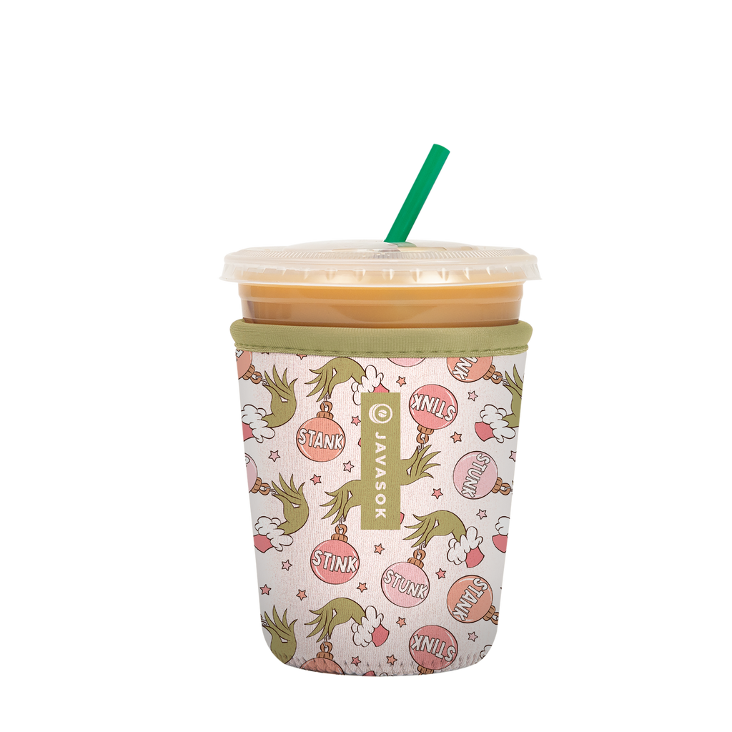 Reusable Cup Sleeve, Jingle Smells, Lightweight Design, Neoprene Construction for Iced Coffee, Cold Drinks and Condensation Control image 6