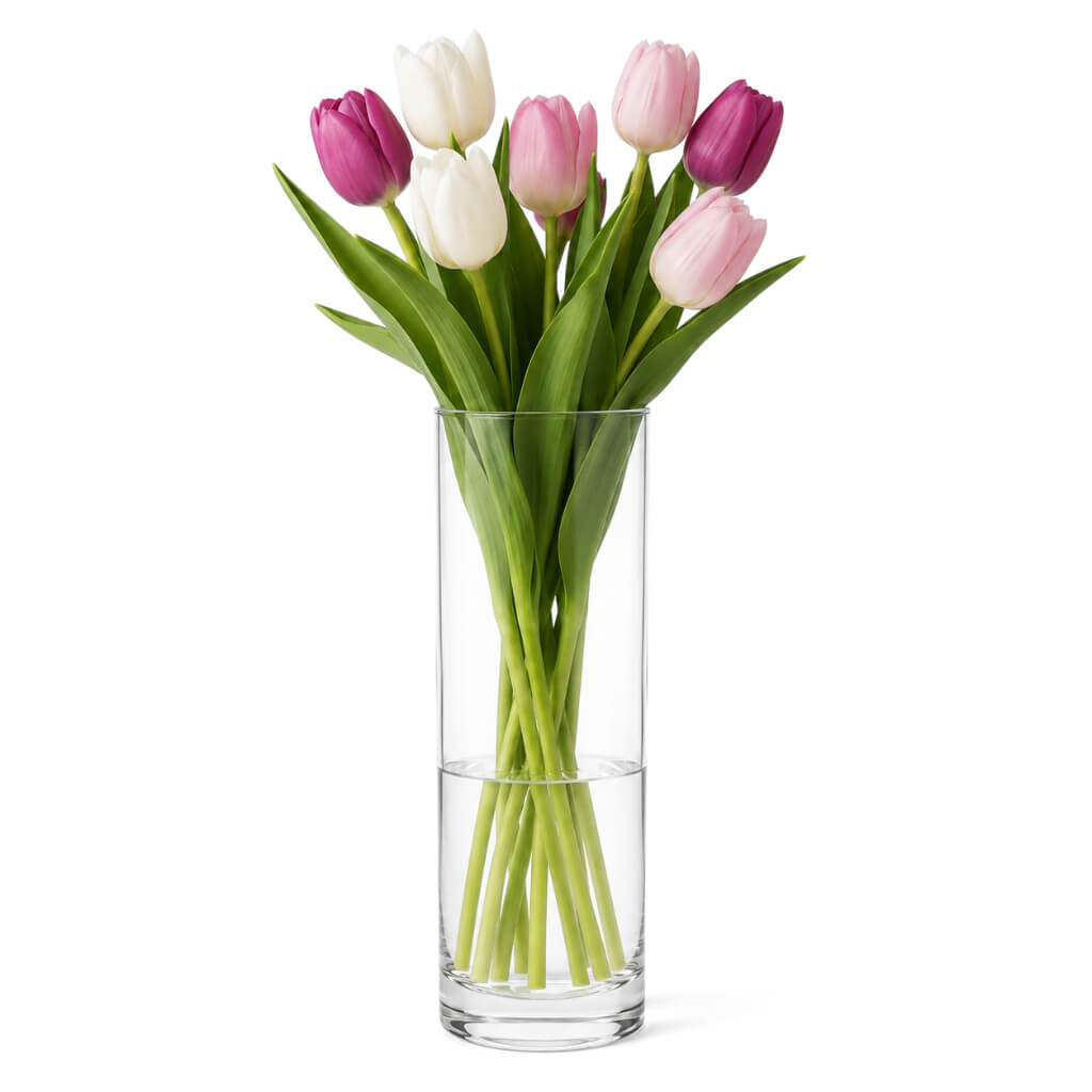 Glass Cylinder Vase Set, 3.25"x10.5" 12 Pack, Hand-Blown Glass for Floral Arrangements and Home Table Displays image 6