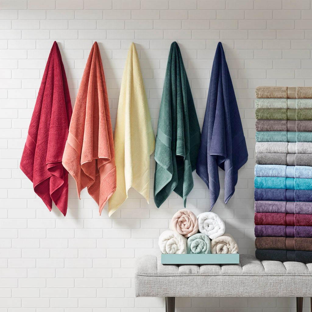 Bath Linen, 800GSM Premium Long Staple Cotton 8 Piece, Machine-Washable Care for Home Bathrooms and Everyday Care, 26 Color Options image 6