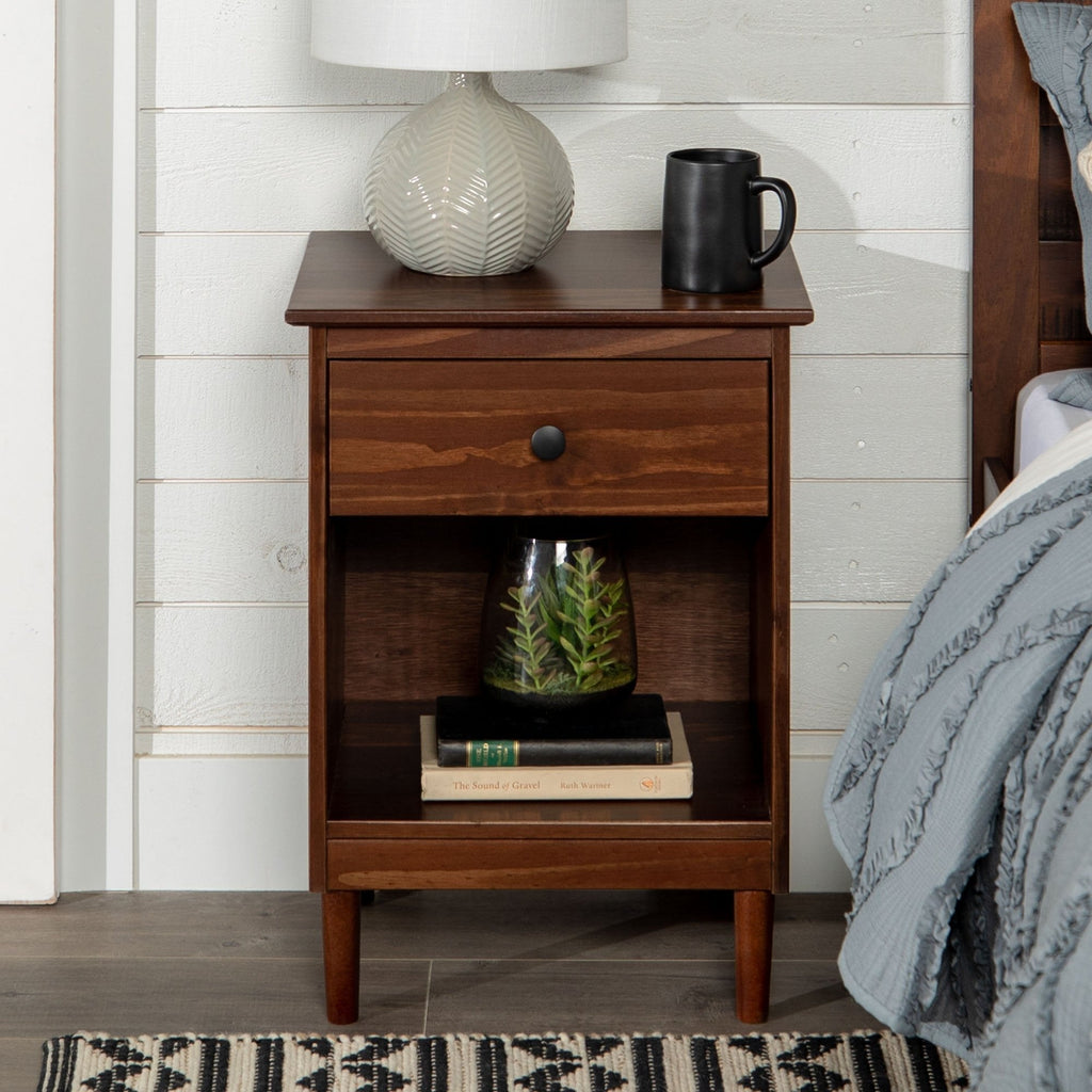 Nightstand, Spencer Solid Transitional Wood for Bedrooms, Bedside Essentials and Everyday Storage, 2 Size Options image 6