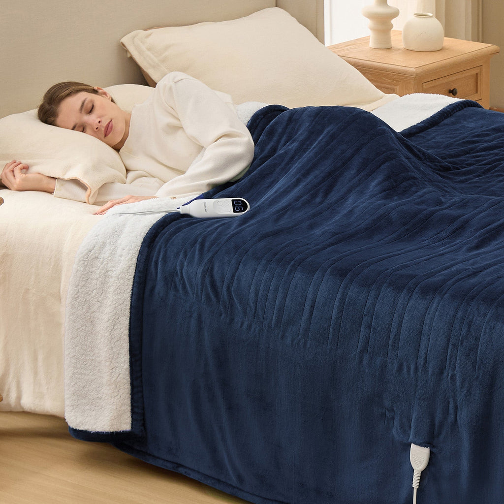Cozy Throw Blanket, Solid Flannel Heated for Sofas, Beds and Relaxing at Home, 5 Sizes and 11 Colors image 6