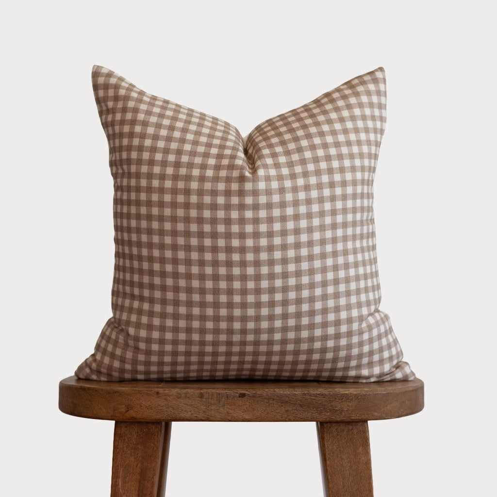 Decorative Pillow Cover Set, Tan Gingham 18" 22" 24" 26", Lightweight Design for Bedroom Styling and Living Room Decor, 5 Size Options image 6