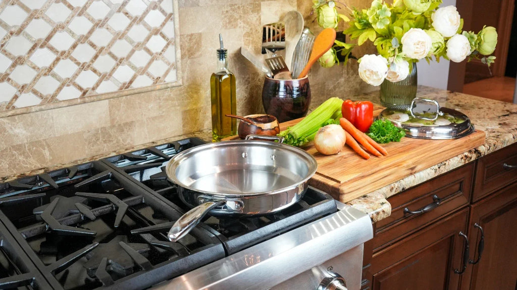 Stainless Steel Sauté Pan, 3.5 Quart with Cover, Stainless Steel Construction for Searing, Stir-Frying and Family Meal Prep image 6