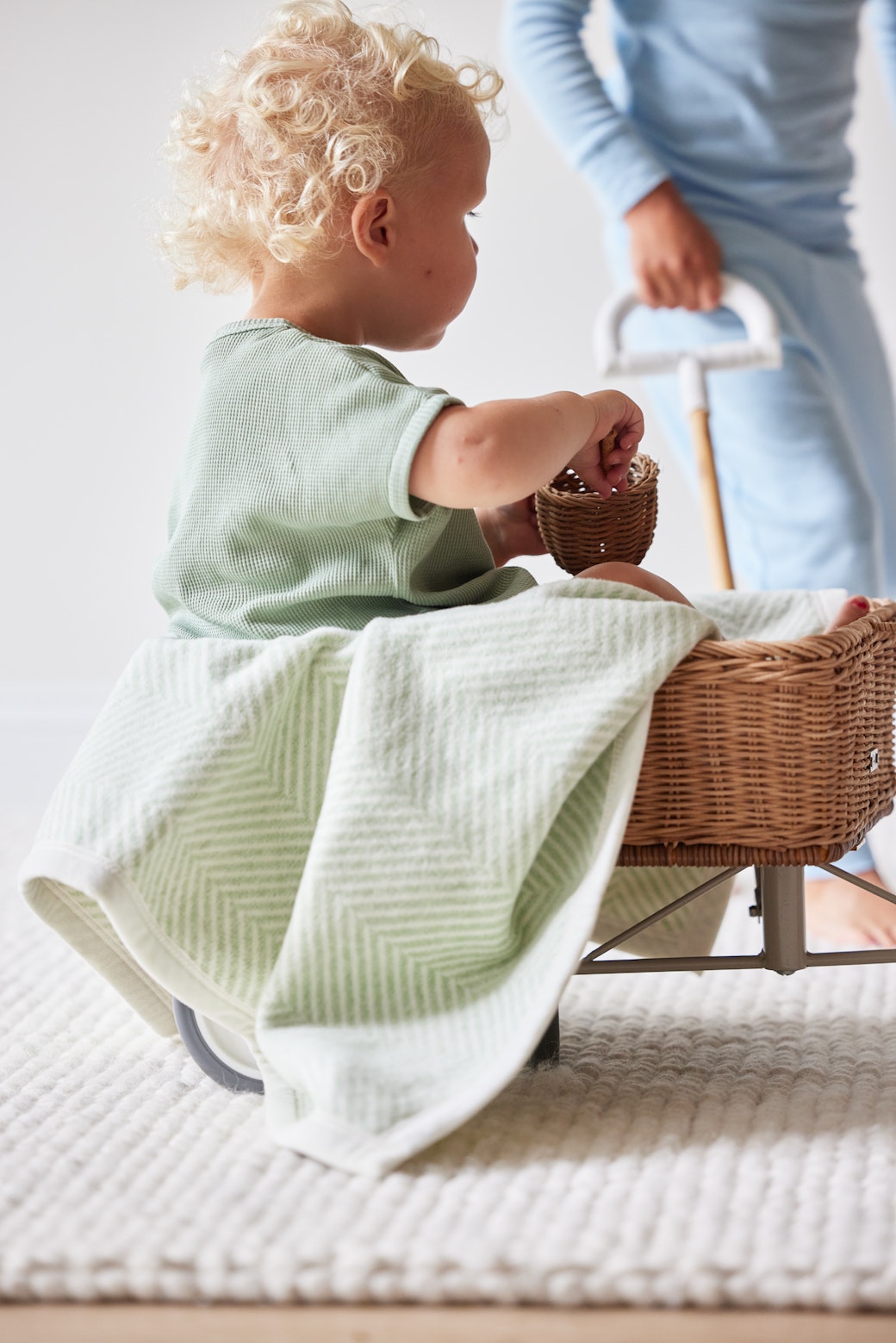 Cozy Throw Blanket, Harborview Herringbone Sprout Green Mini for Sofas, Beds and Relaxing at Home image 6