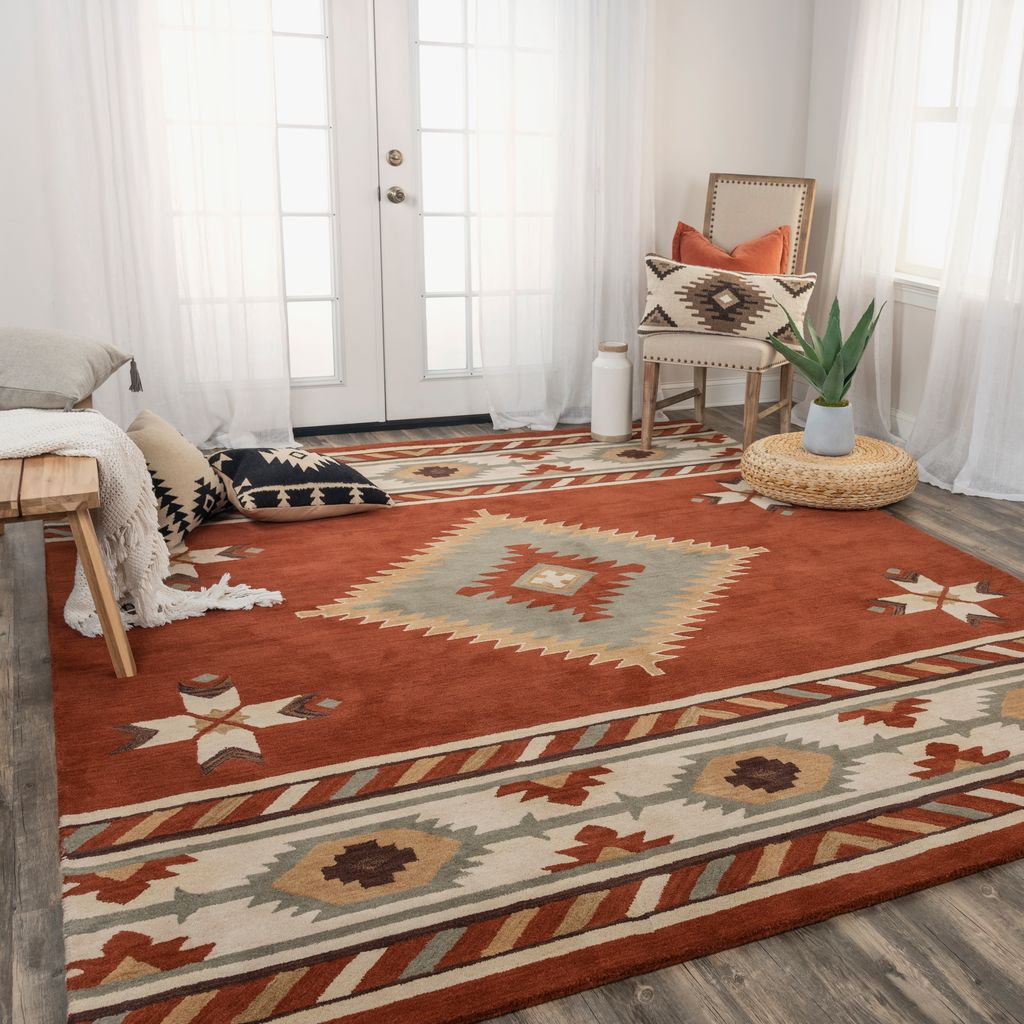 Area Rug, Southwest SU1822 Rust for Living Rooms, Bedrooms and Entryways, 10 Size Options, Designed for Everyday Home Use image 6