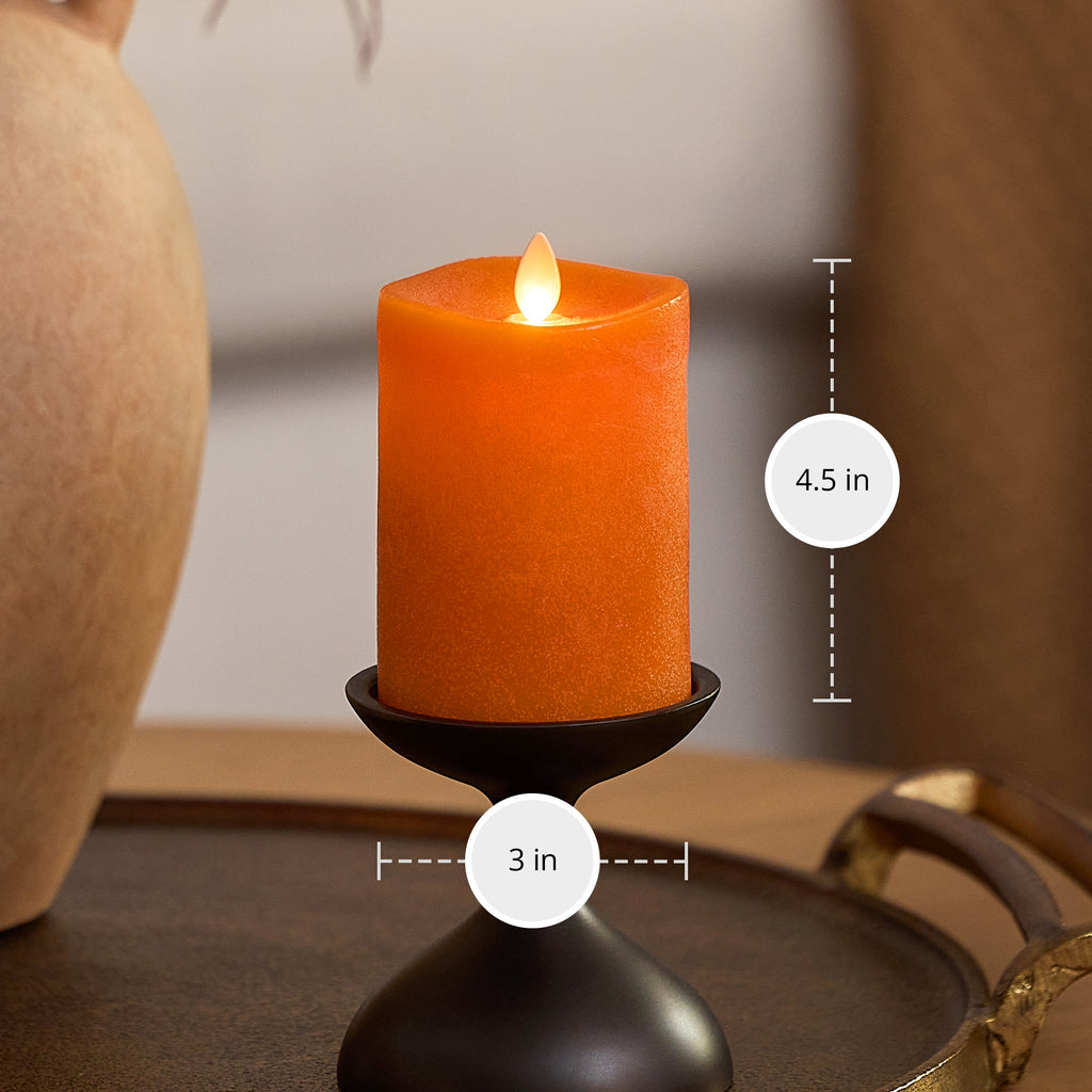Flameless Candle, Chalky Burnt Orange Pillar for Bedrooms, Living Rooms and Everyday Candlelight Ambience, 2 Size Options image 6
