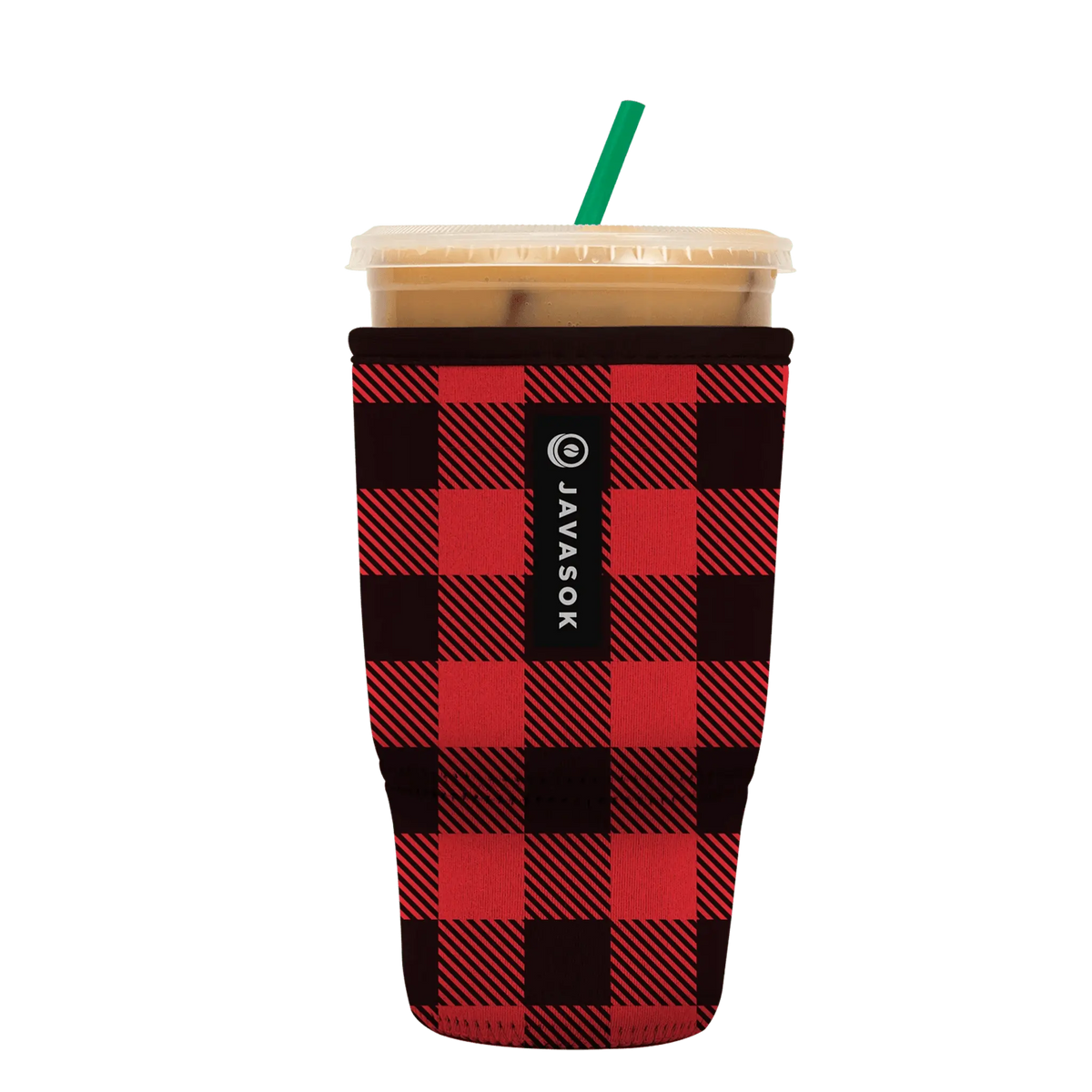 Reusable Cup Sleeve, Buffalo Check, Neoprene Construction for Iced Coffee, Cold Drinks and Condensation Control image 6