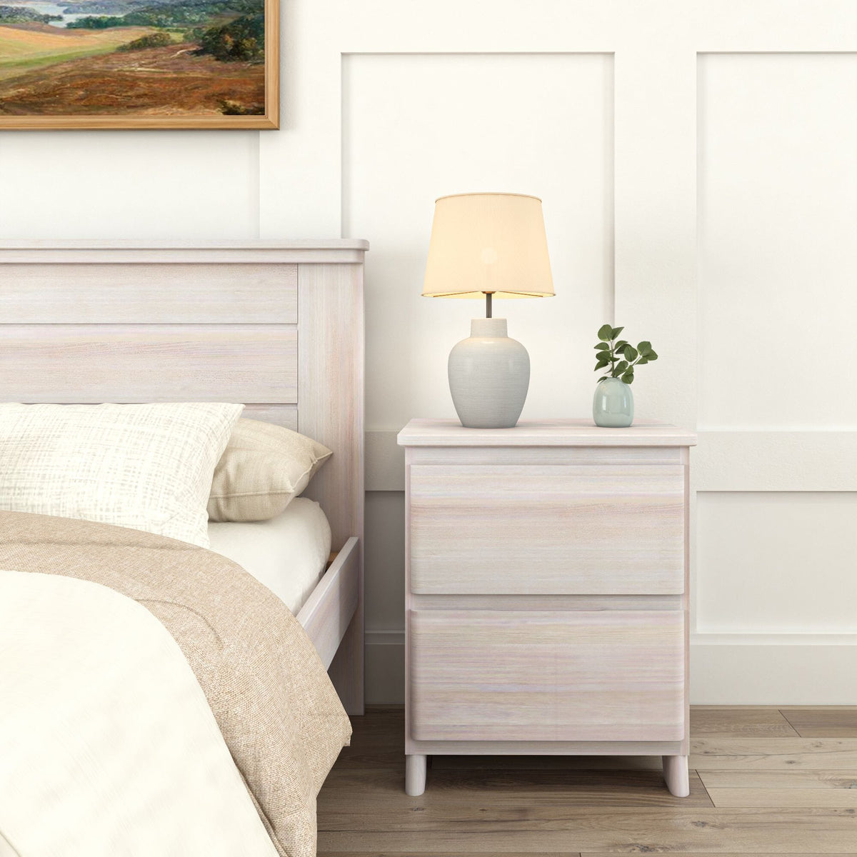 Nightstand, Rustic 2 Drawer for Bedside Storage, Bedroom Organization and Guest Rooms, 4 Color Options image 6
