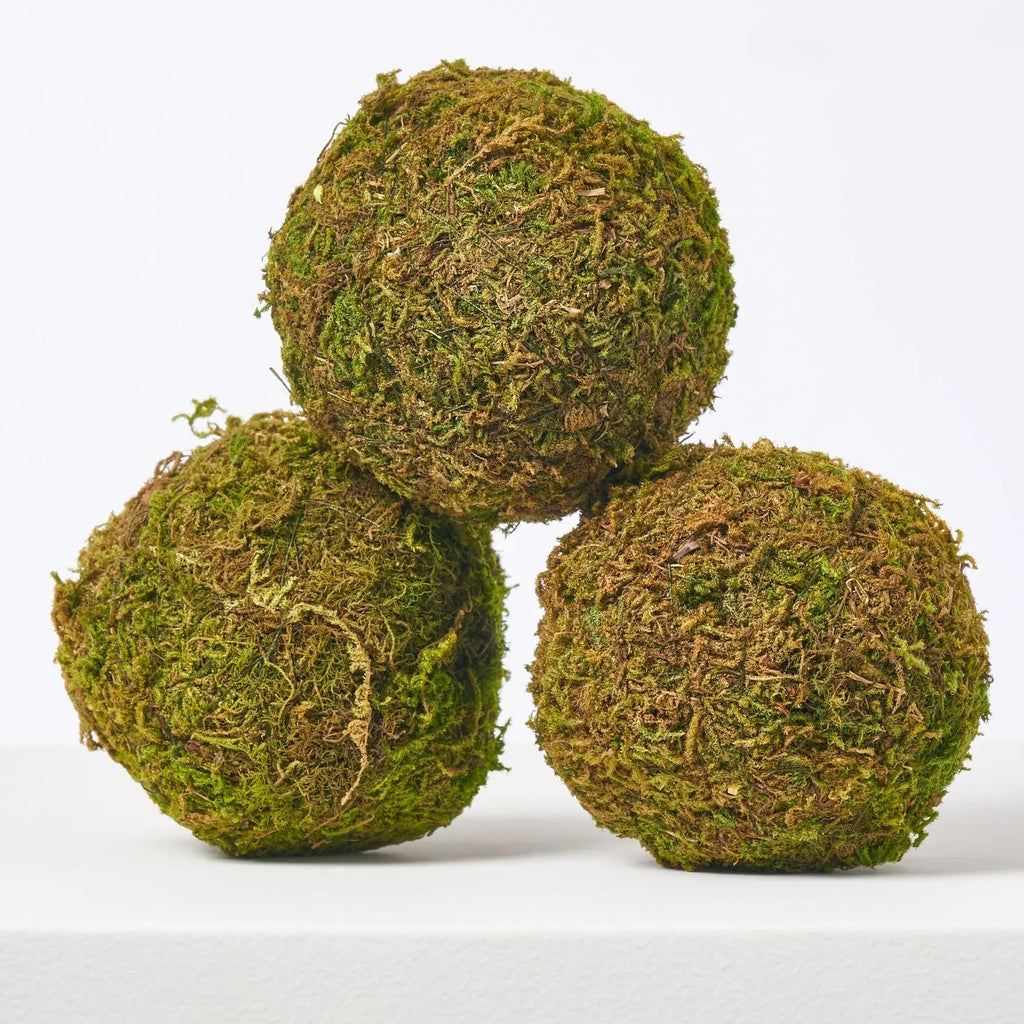 Dinnerware, Natural Green Faux Moss Ball Decorative Bowl, Lightweight Design for Everyday Meals and Table Settings, 3 Size Options image 6
