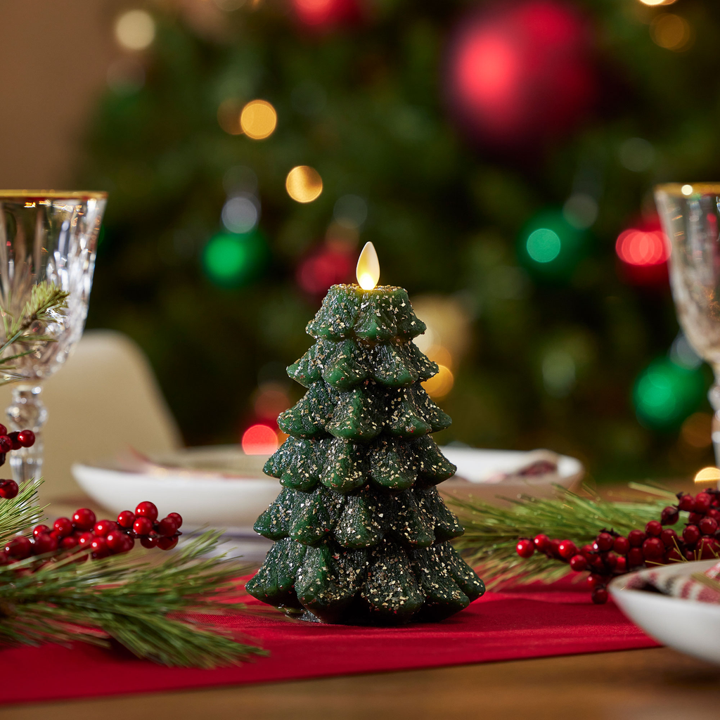 Home Fragrance, Green Glitter Tree Flameless Candle for Entryways, Bedrooms and Everyday Home Ambience, 2 Size Options image 6