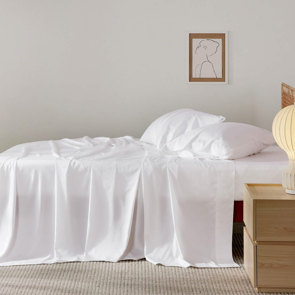 Bed Sheet Set, Rayon Derived from Bamboo, Cooling Comfort, Breathable Construction for Everyday Bedroom Comfort and Guest Rooms image 6