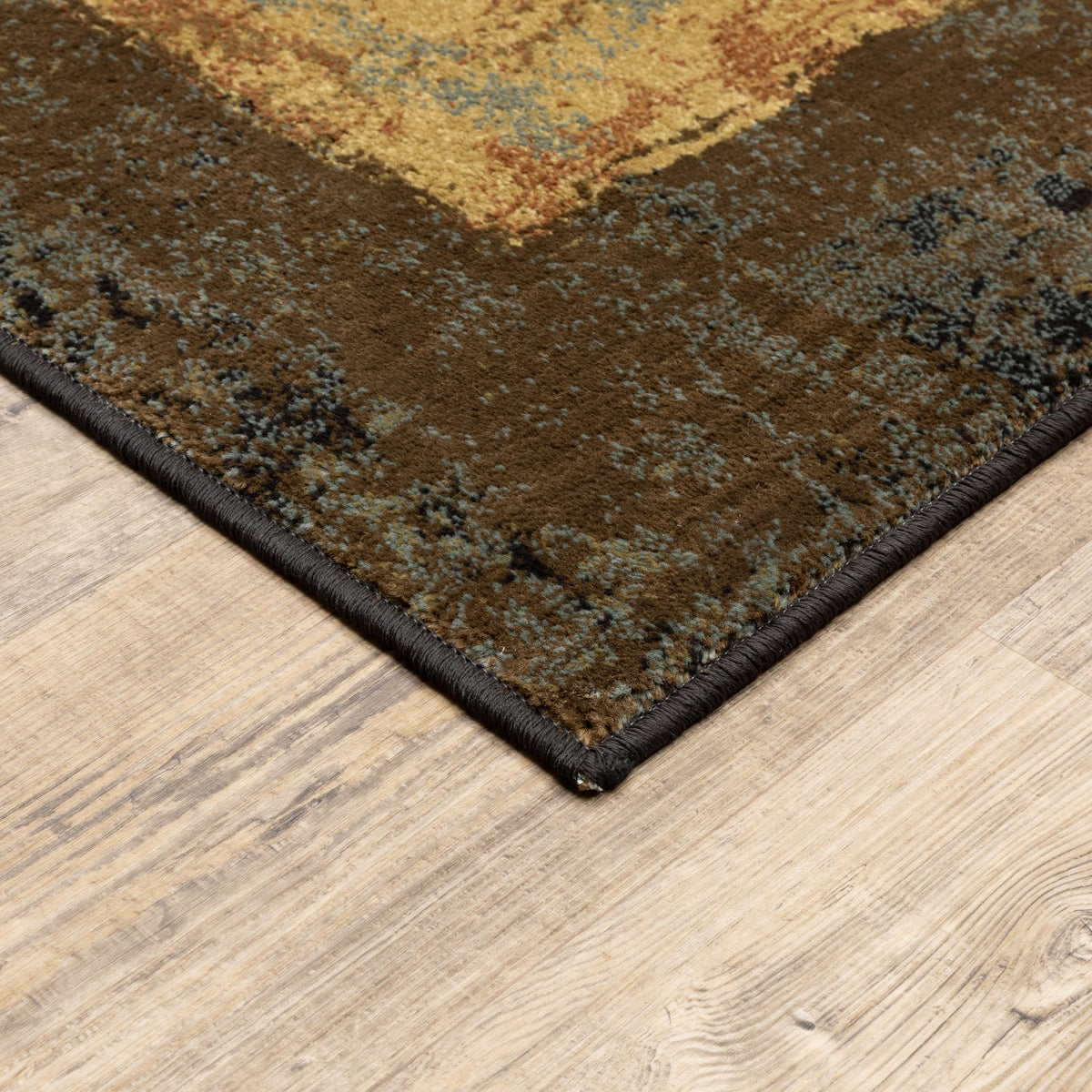 Area Rug, Hudson 2544B Brown Black for Living Rooms, Bedrooms and Entryways, 9 Size Options image 6
