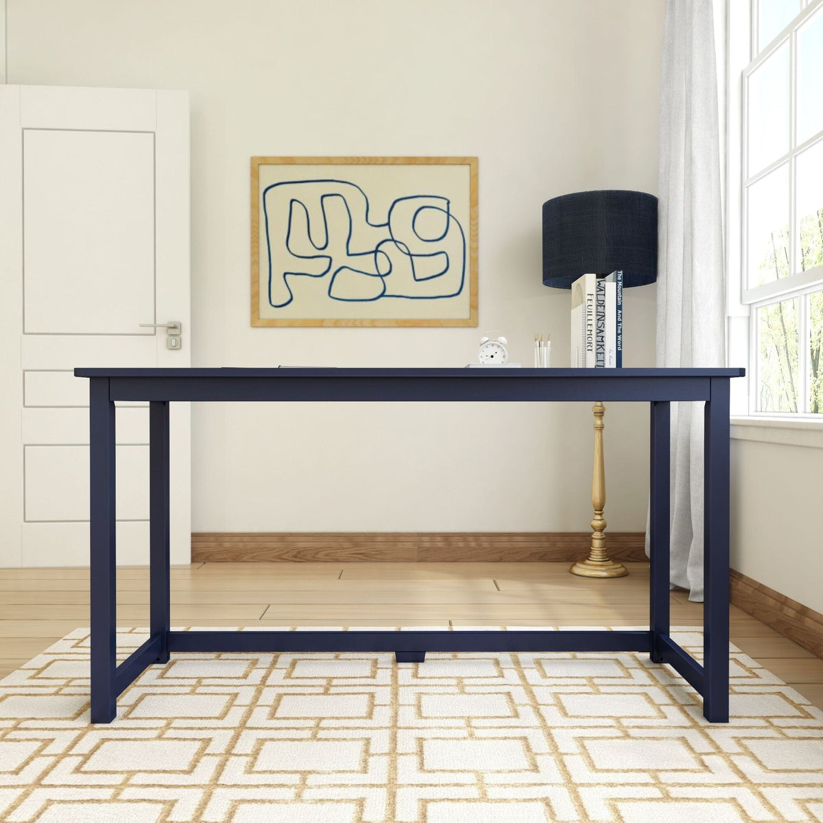 Computer Desk, Writing 55", Solid Wood Construction for Home Offices, Computer Work and Study Spaces, 4 Color Options image 6