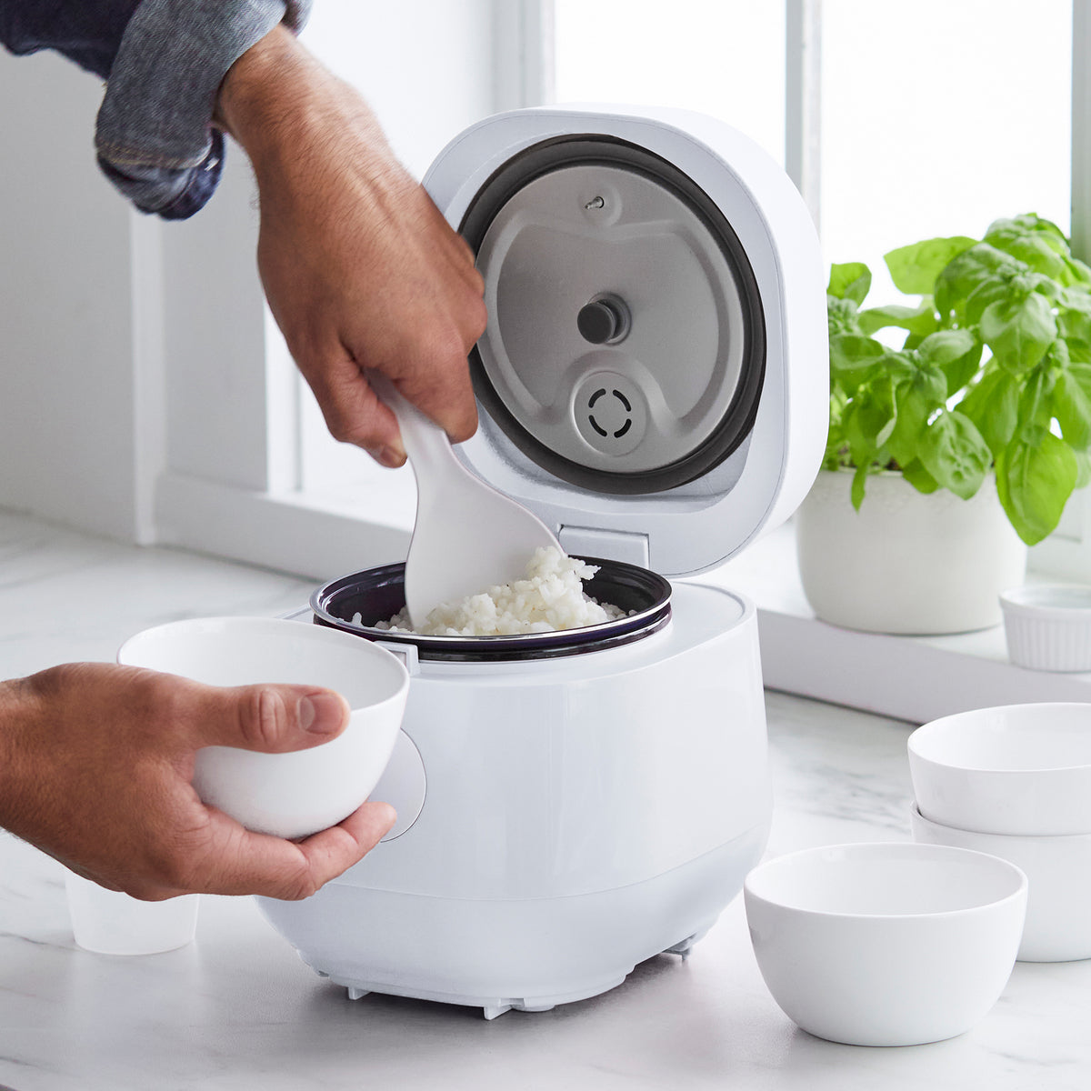 Drinkware, GreenLife 4 Cup Rice & Grains Cooker White for Everyday Drinks, Home and Entertaining image 6
