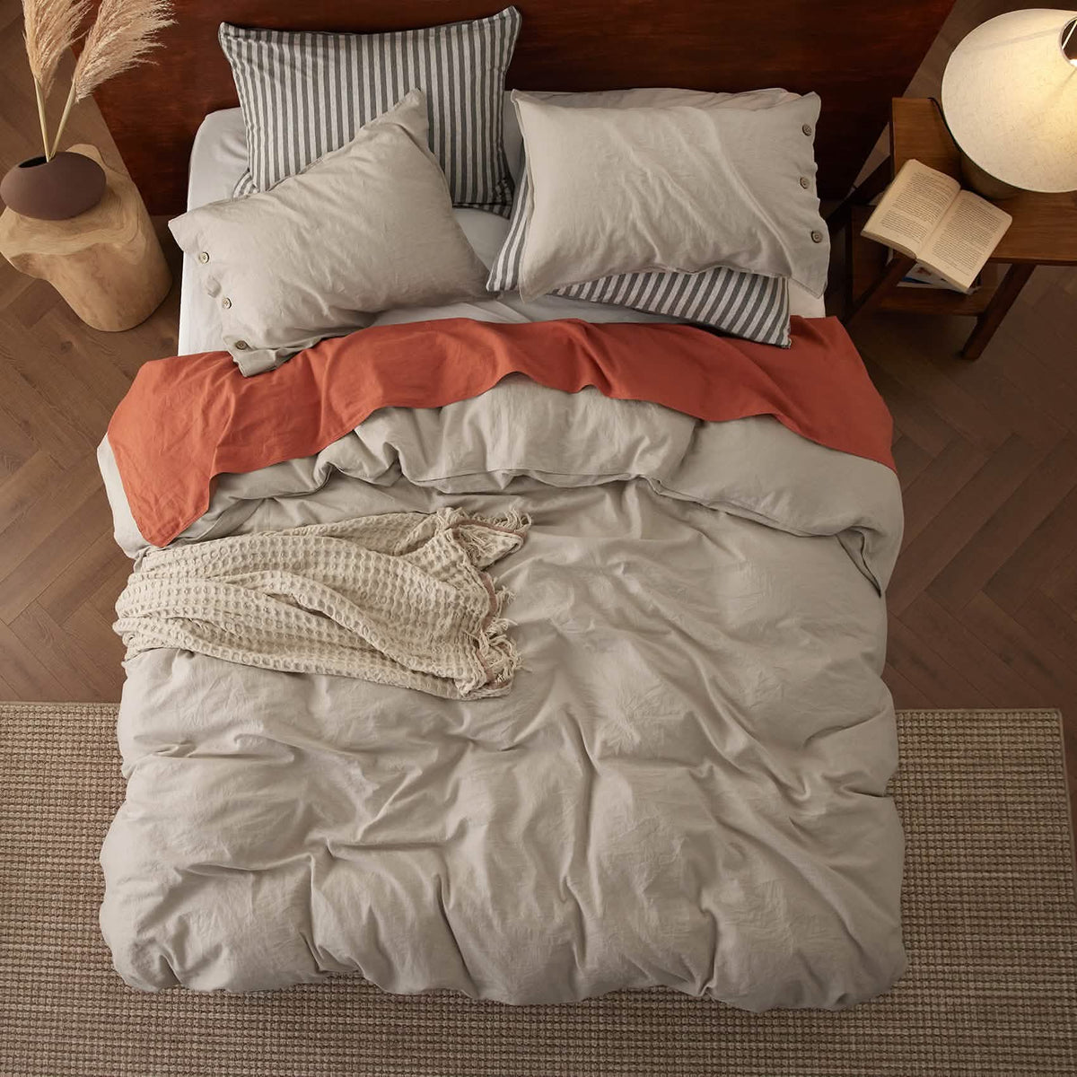 Duvet Cover Set, Cotton Linen Hybrid, Lightweight Design, Breathable Construction for Bedroom Bedding Refresh and Everyday Comfort image 6