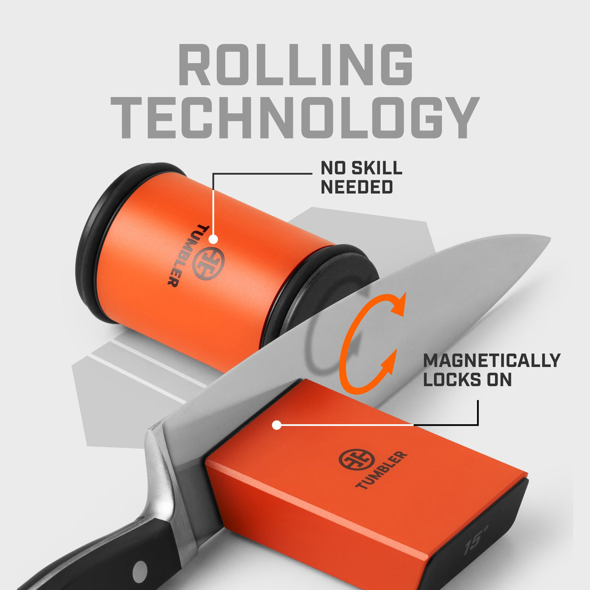 Rolling Knife Sharpener, Pro Diamond Set Orange for Everyday Meal Prep and Home Kitchens, Designed for Everyday Home Use image 6
