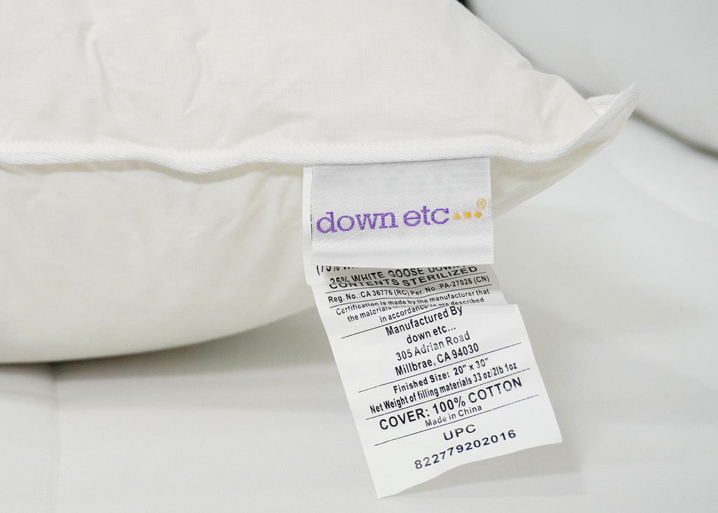 Bed Pillow, Etc. 25% White Goose 75% White Goose Feather, Hypoallergenic Comfort for Sleeping, Reading and Bedroom Comfort, 4 Size Options image 6