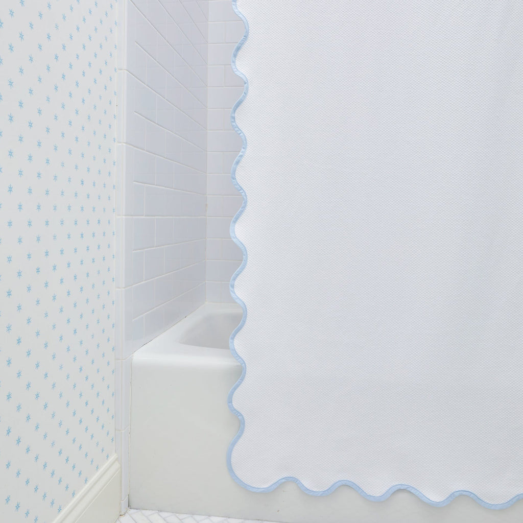 Shower Curtain, Scallop for Shower Areas, Bathroom Privacy and Everyday Bath Decor, 2 Sizes and 2 Colors image 6