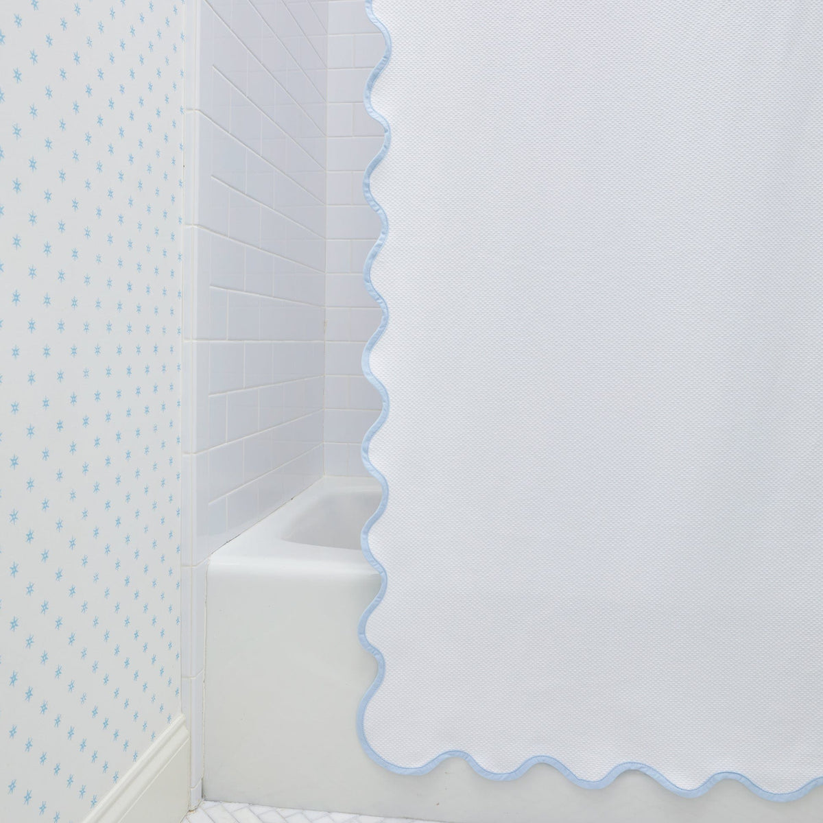 Shower Curtain, Scallop for Shower Areas, Bathroom Privacy and Everyday Bath Decor, 2 Sizes and 2 Colors image 6