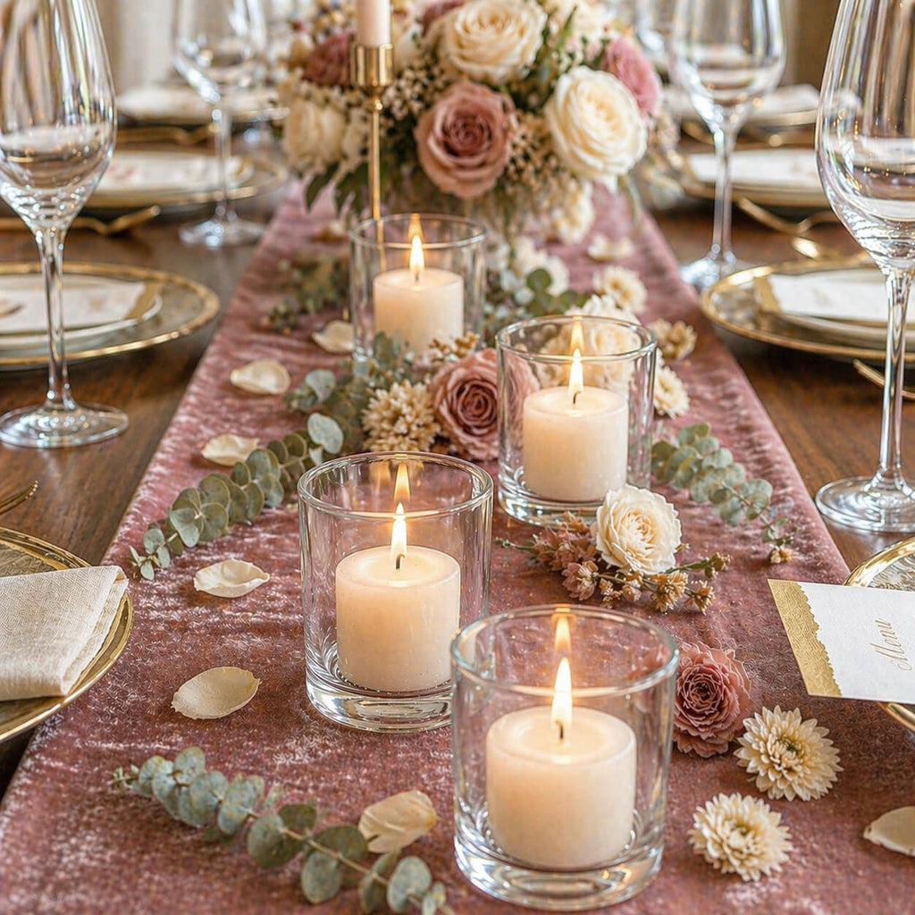 Votive Candle Holder Set, 72 Pack, Clear Glass Construction, Round Shape for Home Candle Displays and Table Centerpieces image 6