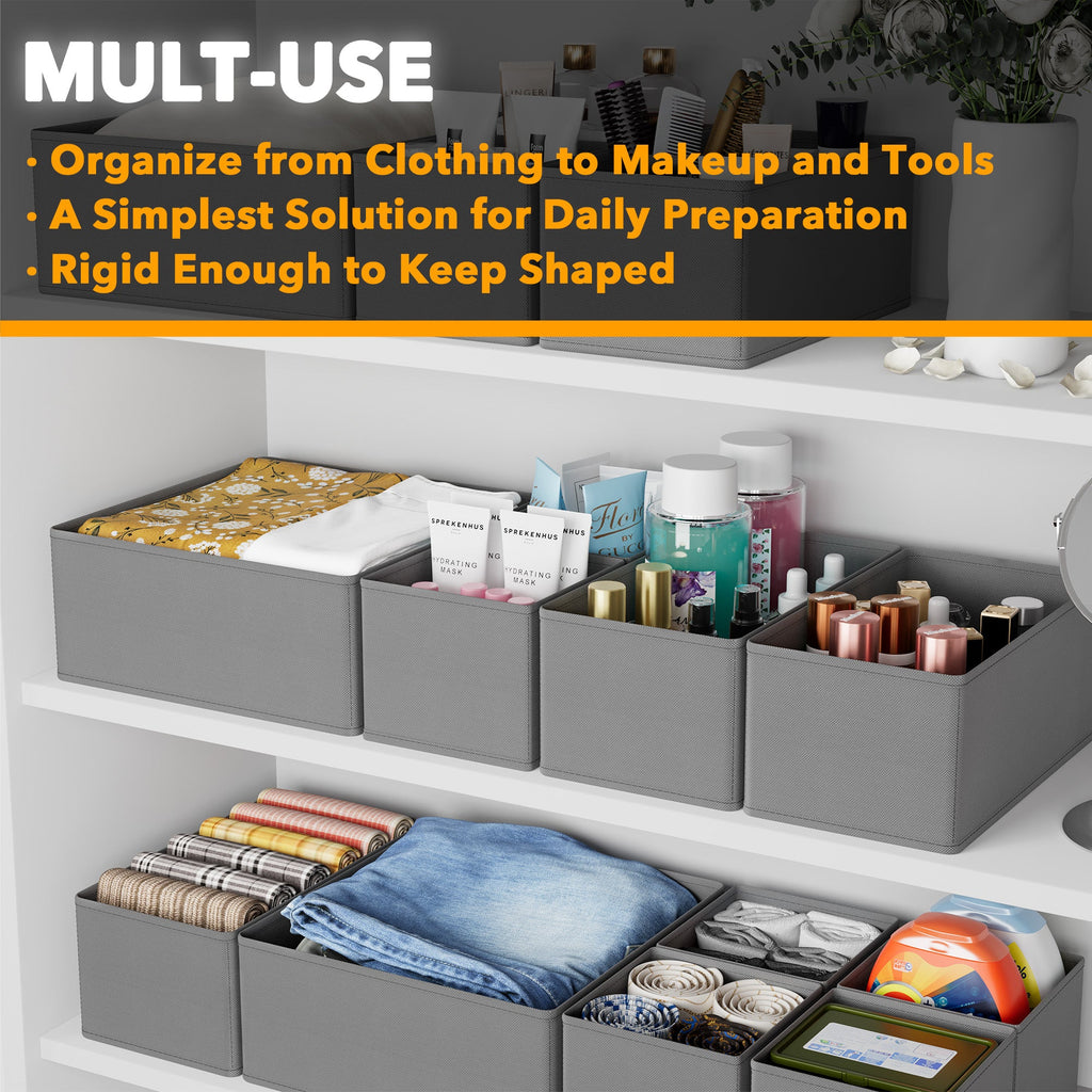 Home Storage Organizer, 12 Pack Drawer Organizers for Clothes, Breathable Construction for Closets, Shelves and Everyday Organization image 6