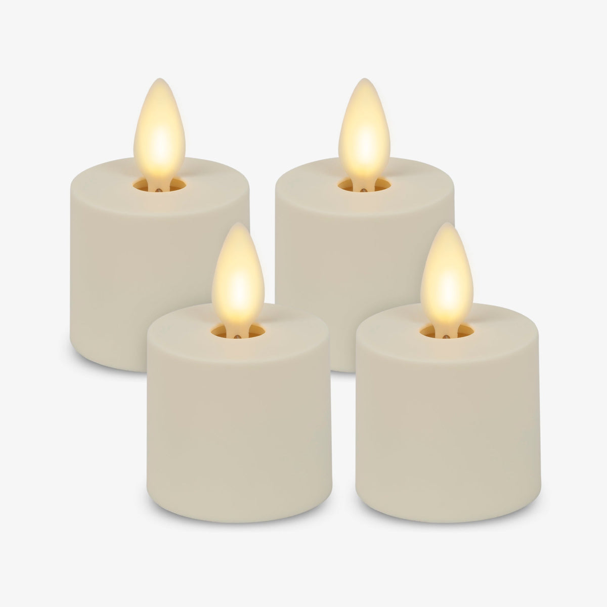 Flameless Candle, Set of 4 Pearl Ivory Tealights Extended for Mantels, Entryways and Holiday Displays image 6