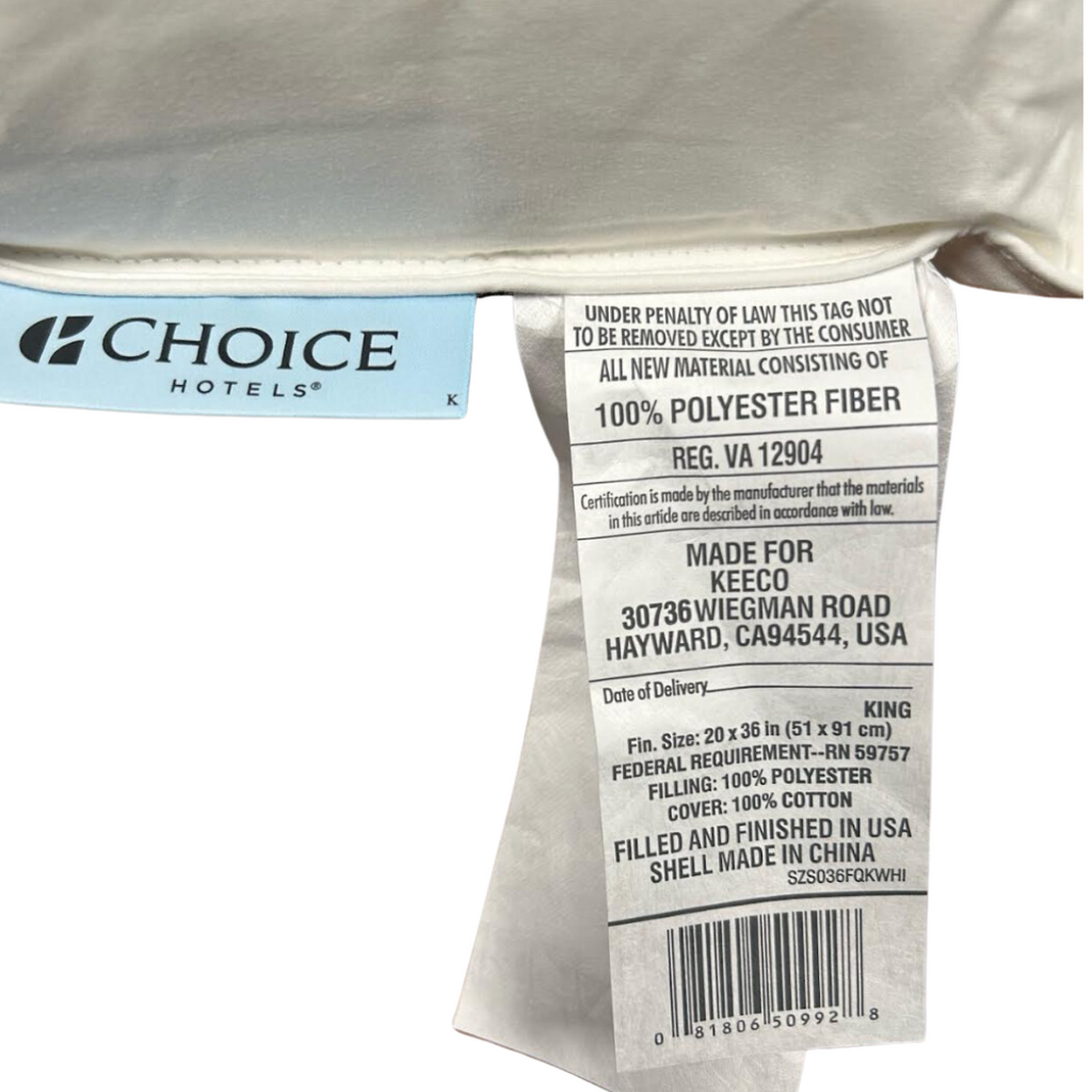 Bed Pillow, Blue Label Firm Featured At Many Choice Hotel, Machine-Washable Care for Sleeping, Reading and Bedroom Comfort, 3 Size Options image 6