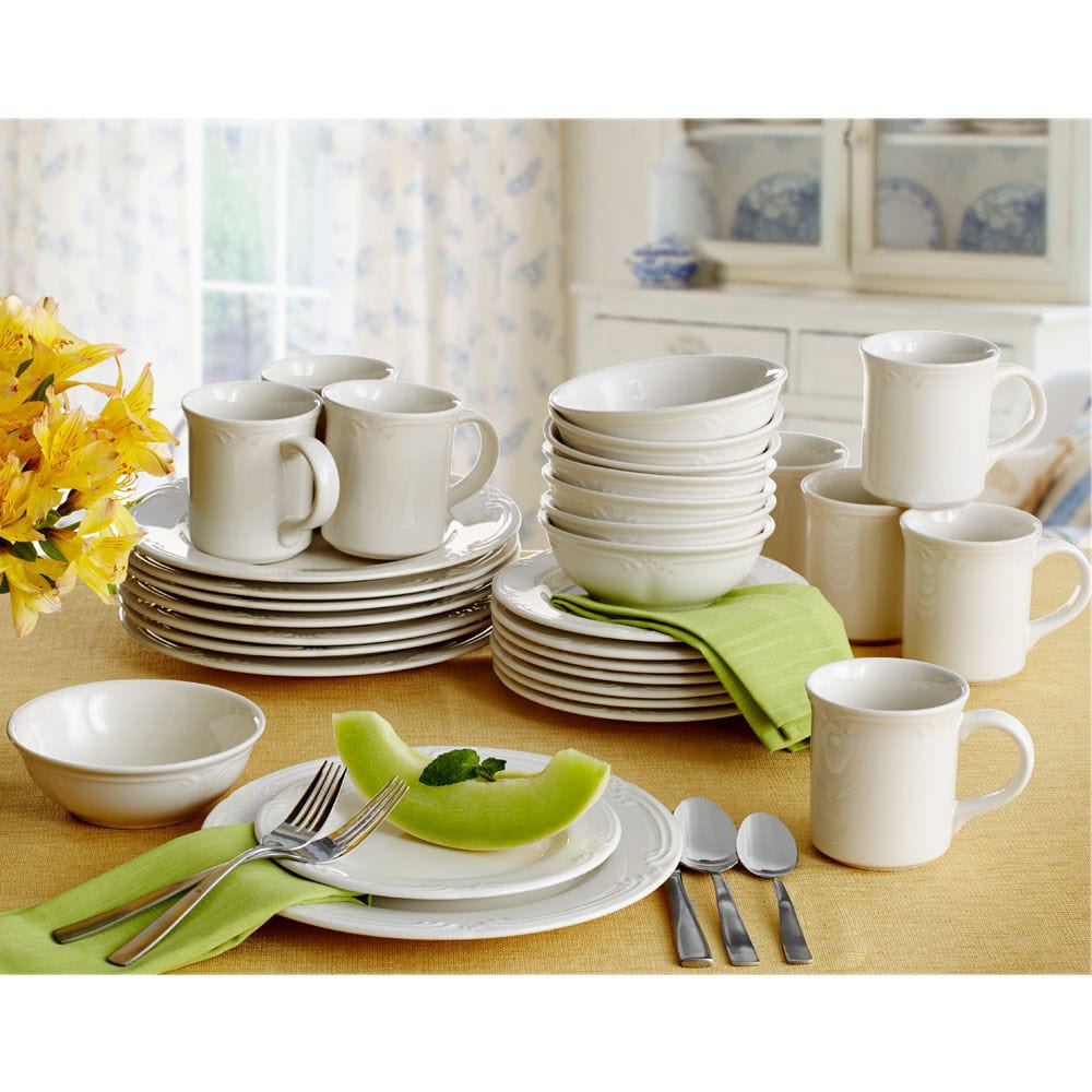 Dinnerware, Filigree Set, Dishwasher-Safe Care for Everyday Meals and Table Settings, 3 Size Options image 6