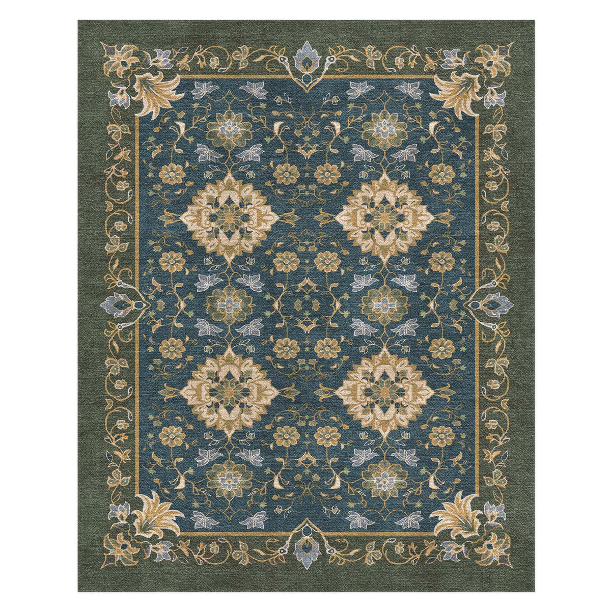 Area Rug, Miriam Navy & Olive Green for Living Rooms, Bedrooms and Entryways, 10 Size Options image 6