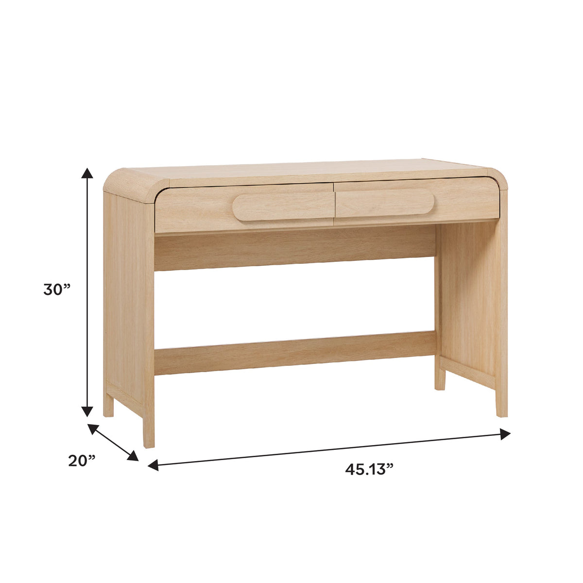 Writing Desk, Chantelle Modern Curved for Bedroom Workspaces, Home Offices and Daily Writing, 2 Color Options image 6