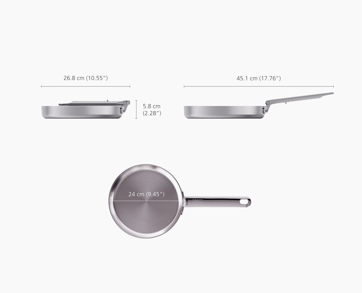 Fry Pan, Space Steel Folding Handle 9.5" Frying for Searing, Sautéing and Everyday Meal Prep image 6