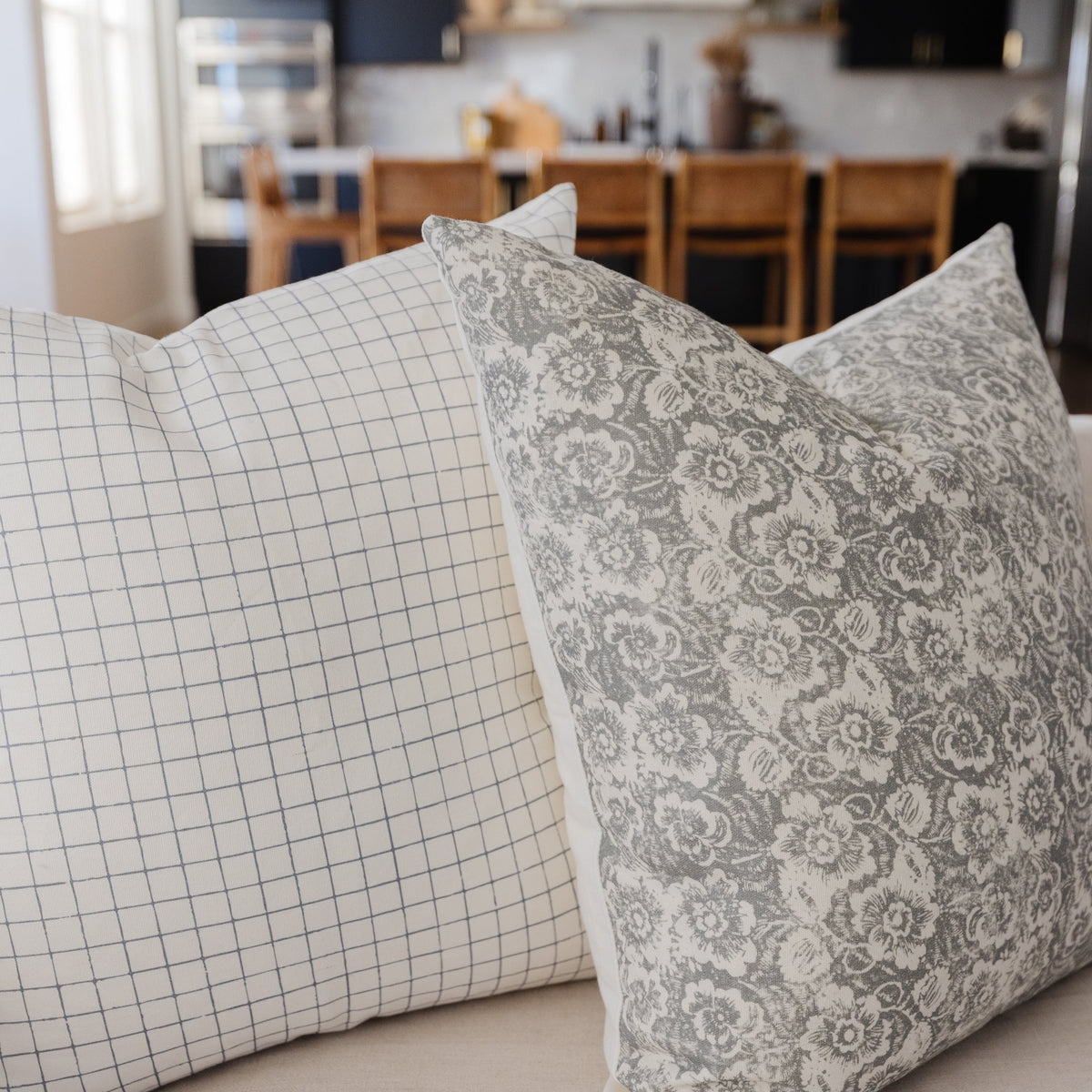 Decorative Pillow Cover Set, Flora in Gray 24", Machine-Washable Care for Sofas, Beds and Living Room Accents image 6